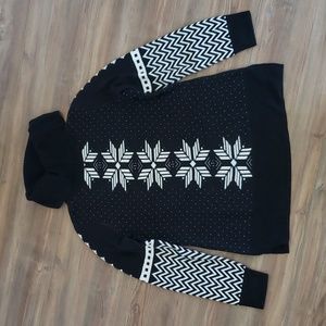 Talbots Womens Black and White Long-Sleeve Sweater